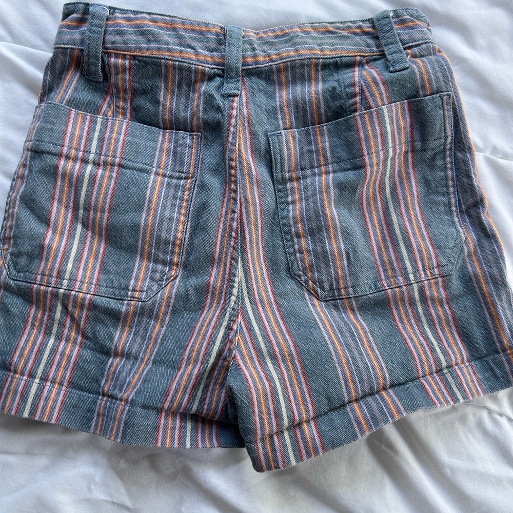 Madewell High Rise Sailor Short Size 24 Striped Multi Color Stretch 3" Inseam - Picture 6 of 7